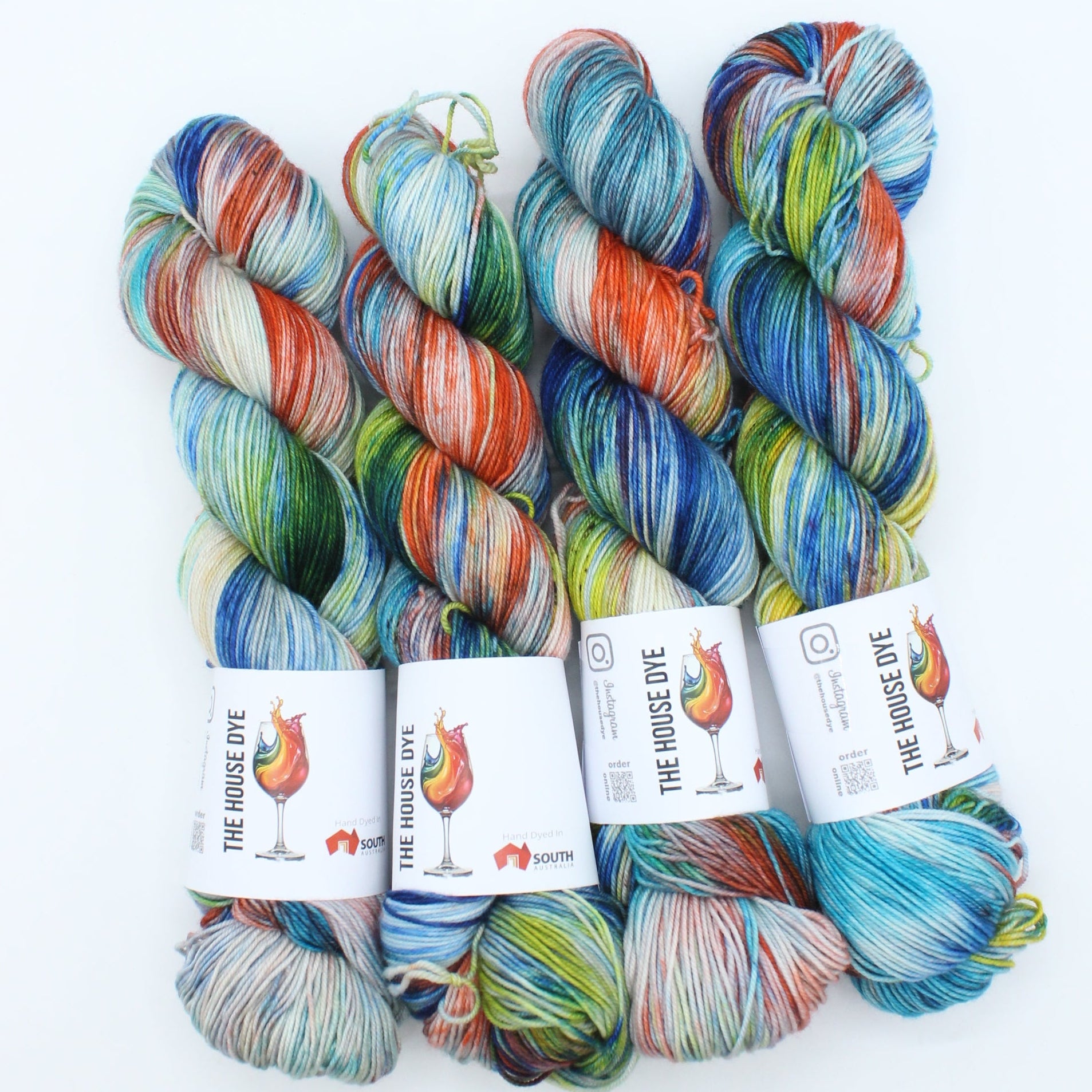 Blend012 - Red Rumped Parrot - Test Dye - Merino 4ply – Skein Machine