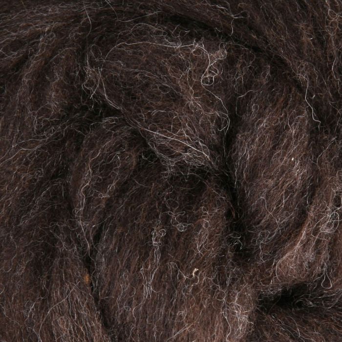 094 Dark Corriedale Sliver - 100gm Bag (30 micron)