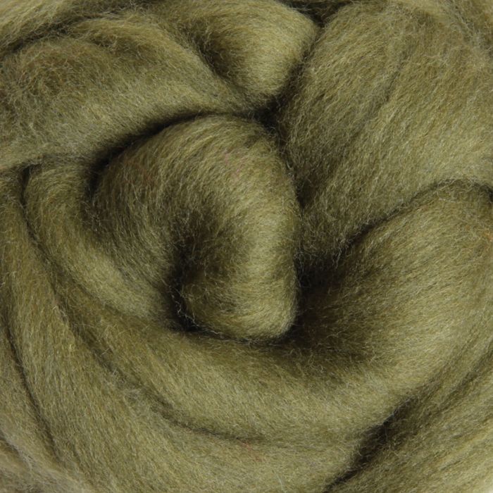 038 Dyed Sliver Olive Green - 100gm Bag