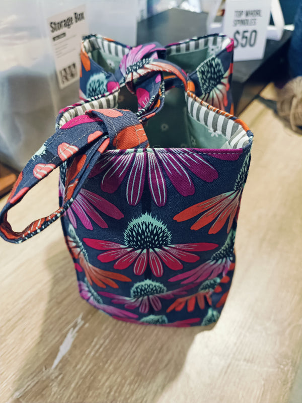 Purple Echinacea - Quilted Project Bag by Lorraine Small