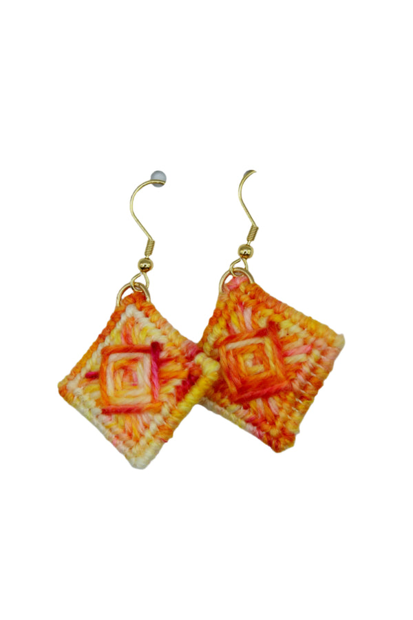 Earrings - Needlepoint - Embers