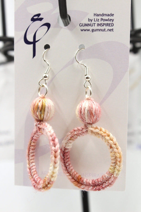 Earrings - Crochet Hoops - Heath