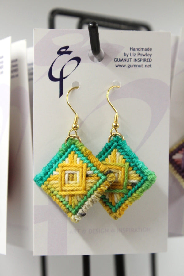 Earrings - Needlepoint - Mouldy Mandarin