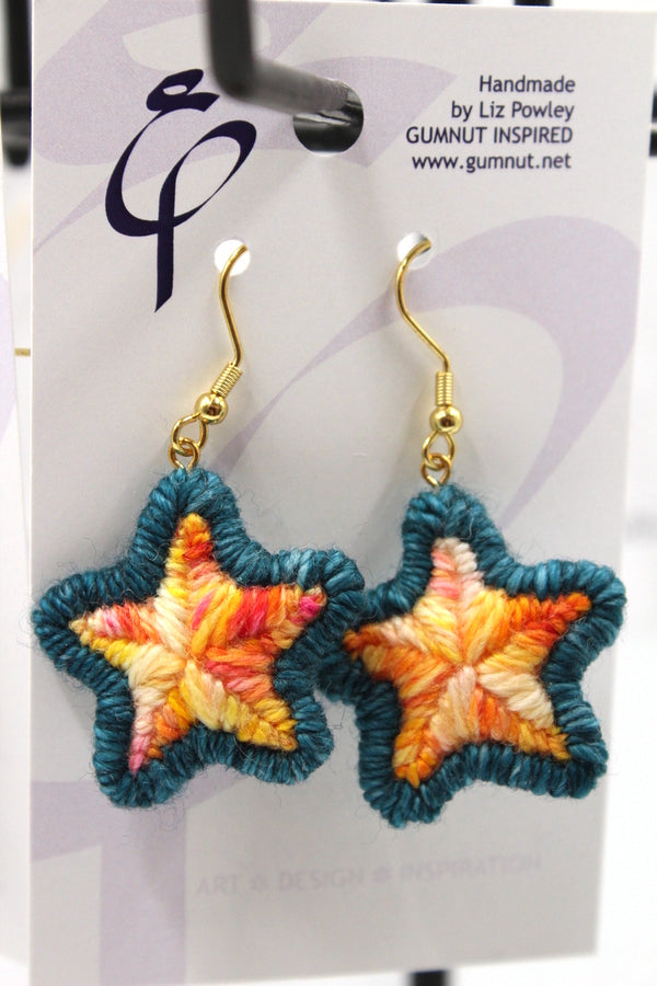 Earrings - Wonky Stars - Embers