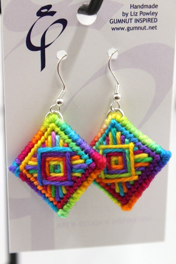 Earrings - Needlepoint - Full Rainbow