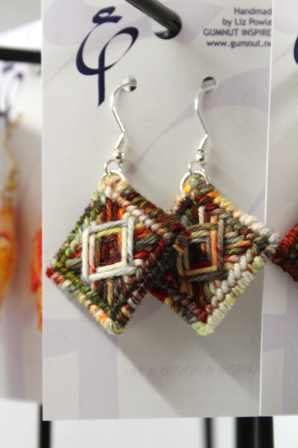 Earrings - Needlepoint - Fox in the Forest 2