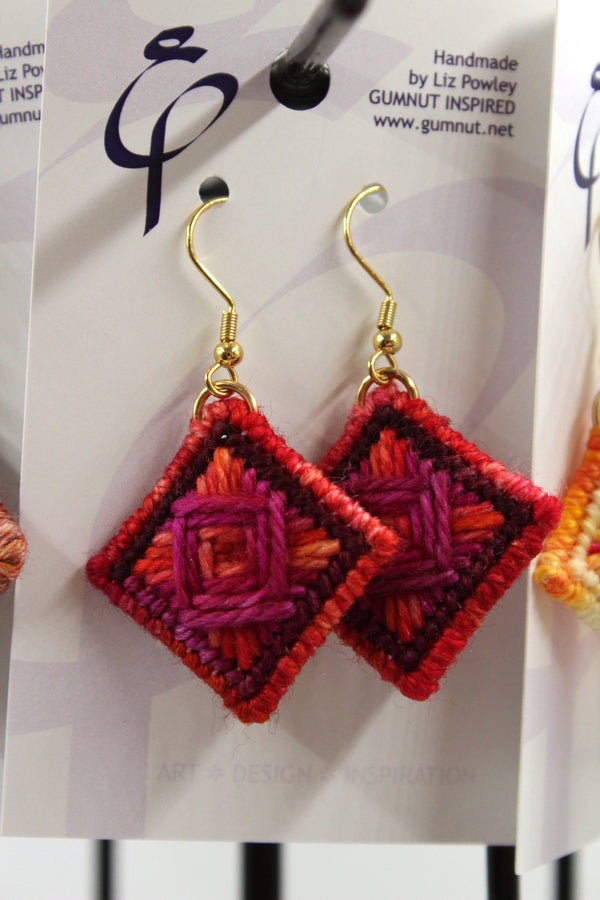 Earrings - Needlepoint - Tequila Sunrise