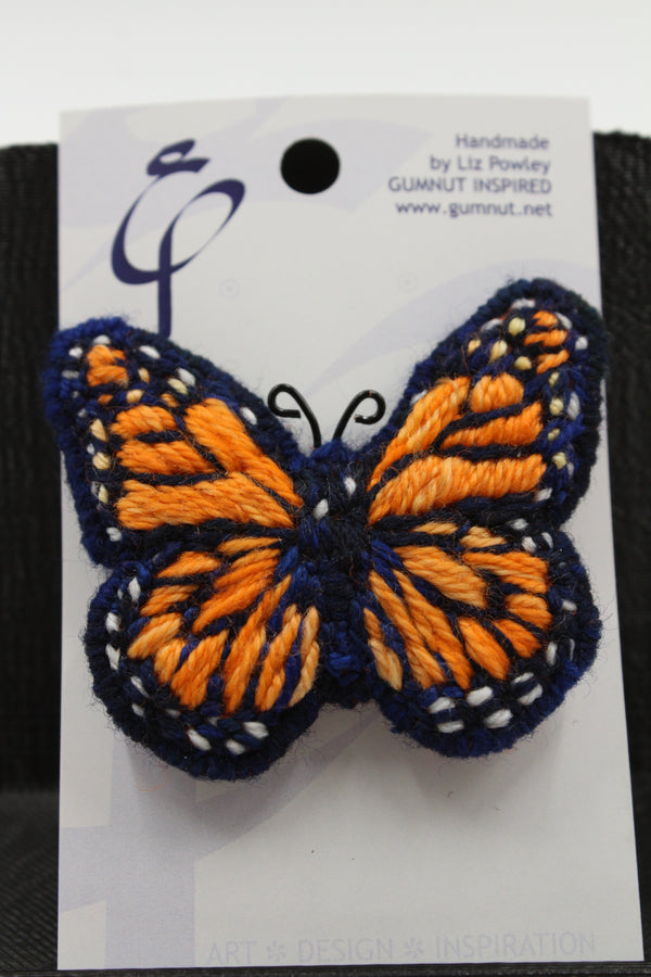 Brooch - Needlepoint - Monarch Butterfly