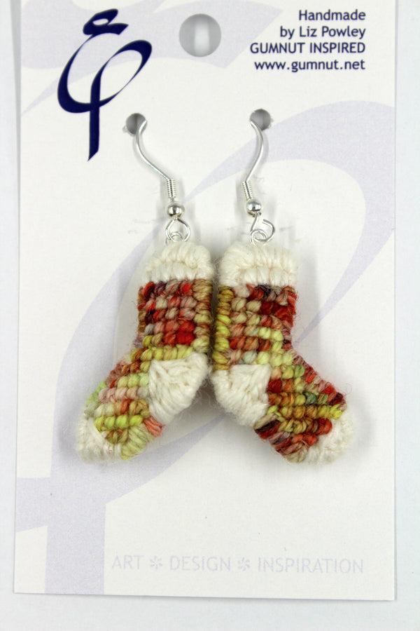 Earrings - Needlepoint Socks - Creamy Sunset