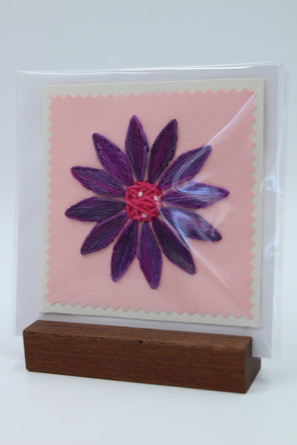 Flower - Vibrant Purple - Greeting Card - 10 x 10 cm