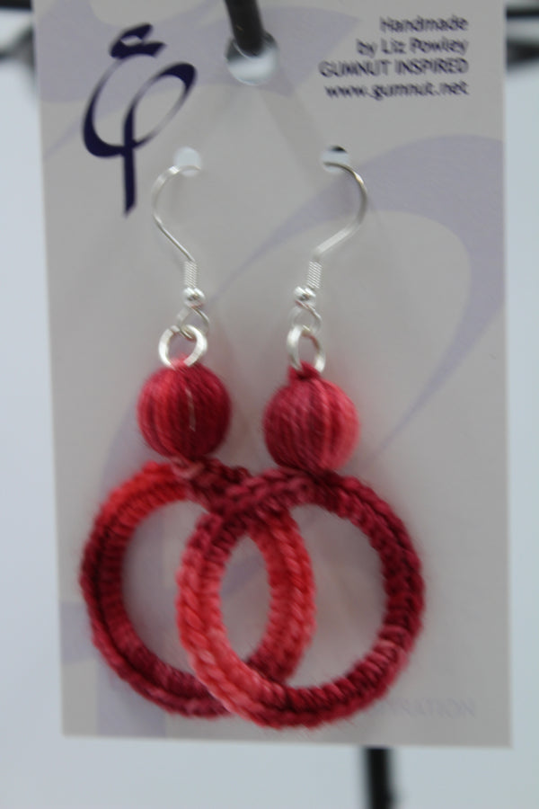 Crochet Hoop - Redy or Hot - Earring