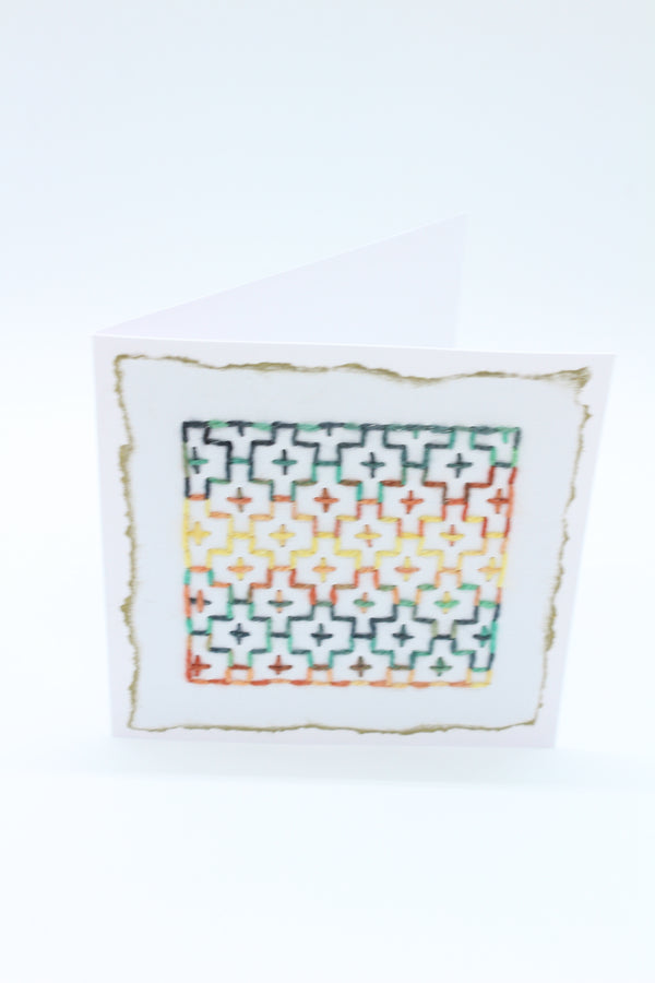 Sashiko - Cosmic Pasta - Greeting Card - 10x10 cm (C1738)