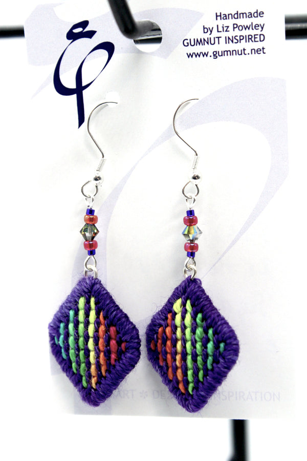Earrings - Needlepoint Socks - Sugar and Its Purple (J2321)