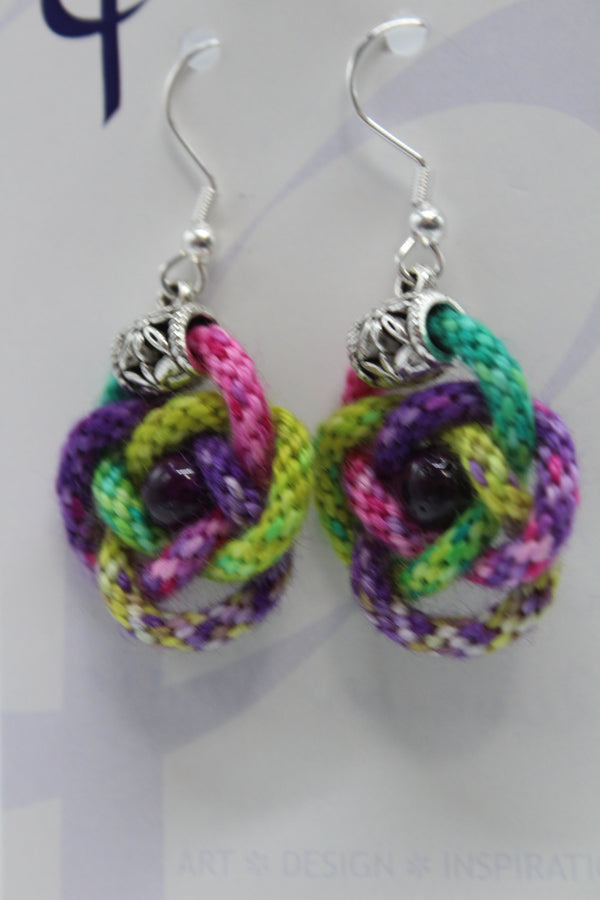 Earrings - Kumihimo Rope  - Remember Spring (J2329)