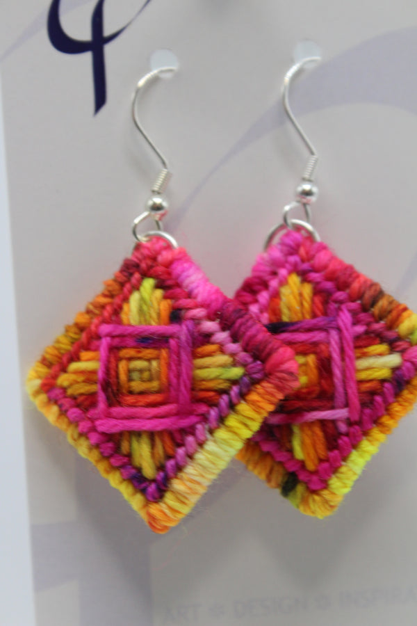 Earrings - Needlepoint  - Violent Bloom (J2325)