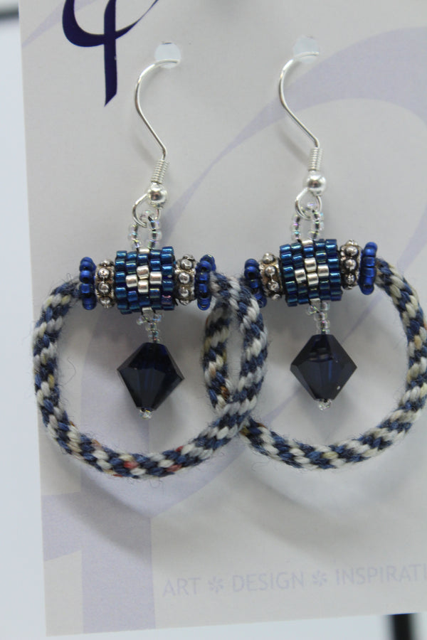 Earrings - Kumihimo Rope  - Wolf + Deepess (J2316)