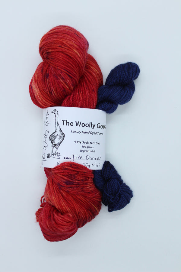 Goose's 4ply - Sock Yarn Set - Fire Dancer + Night Sky