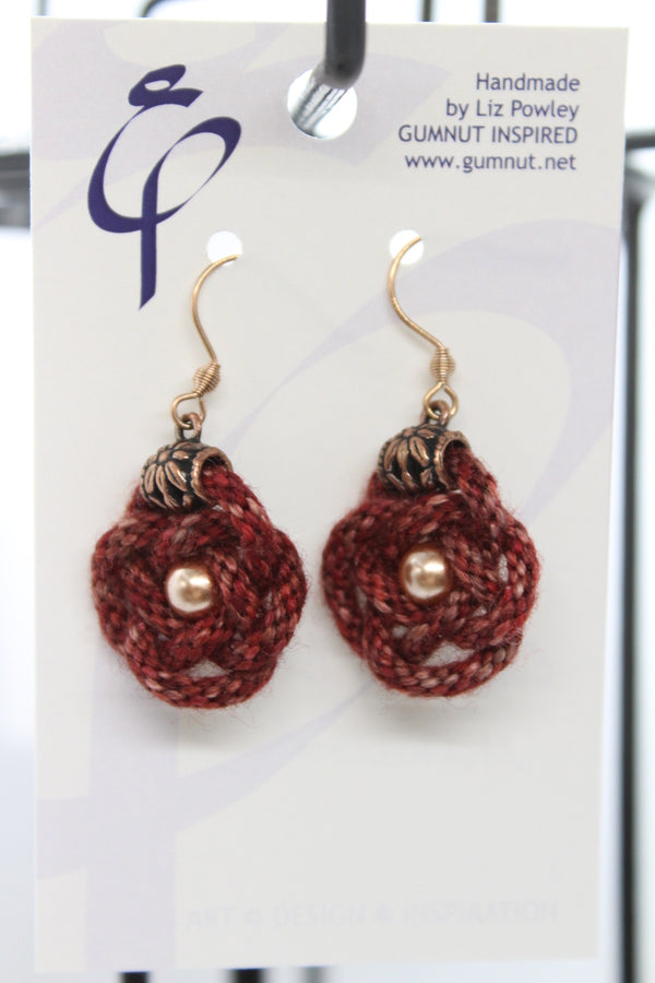 Earrings - Kumihimo Rope  - Craft by Bella - Mushroom (J2338)