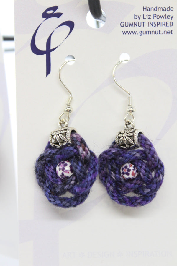 Earrings - Kumihimo Rope  - Craft by Bella - Lavender (J2340)