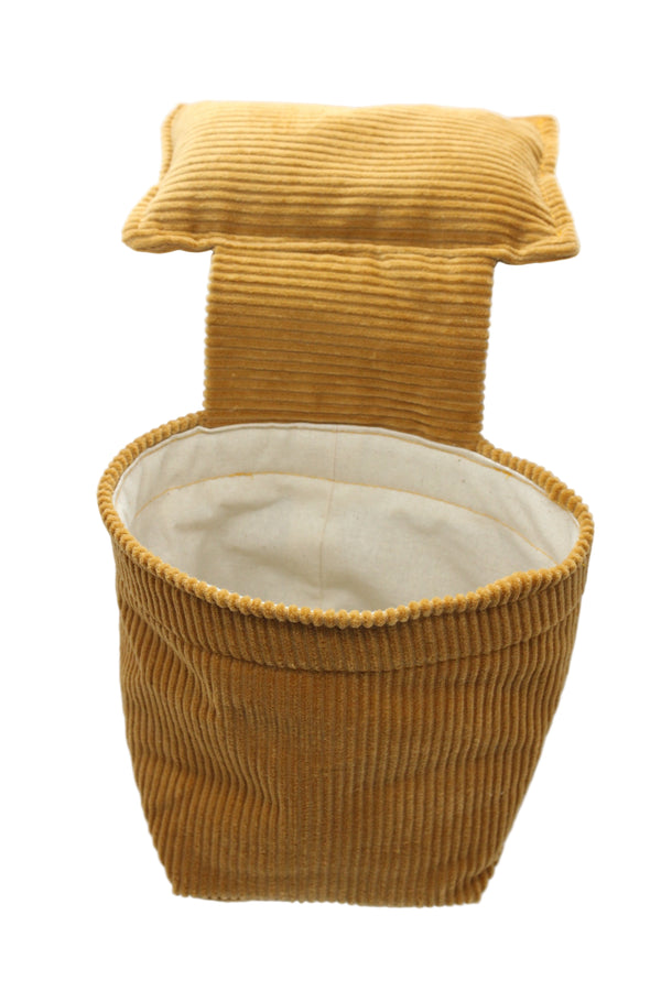 Handmade Pin Cushion & Thread Catcher - Corduroy - Mustard