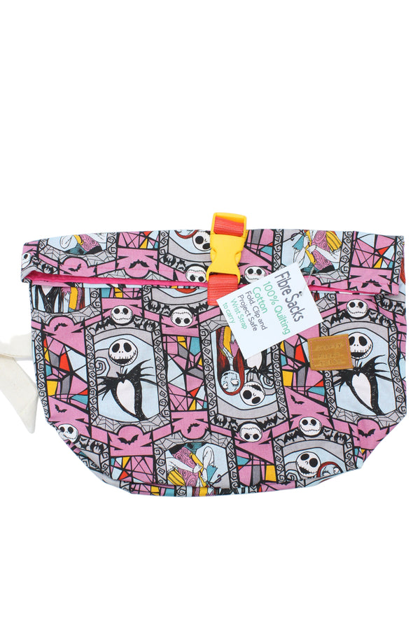 Handmade Fibre Sack - Medium - Skellington - Pink
