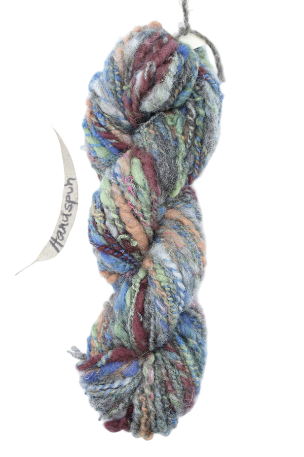 Kay's Handspun Yarn - (KHS012) Wattle, Marine, Raspberry, Cinerea, Grey