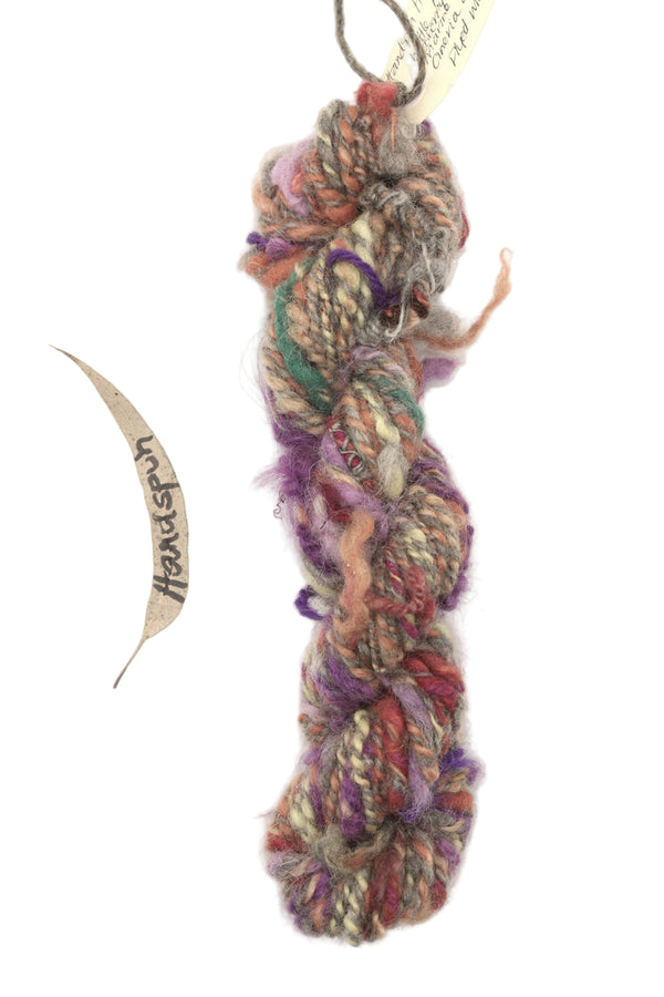 Kay's Handspun Yarn - (KHS015) Wattle, Raspberry, Marine, Cineria, Grey
