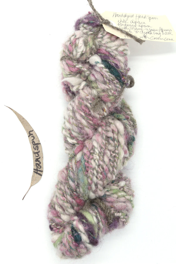 Kay's Handspun Yarn - (KHS002) White Raspberry Marine Green