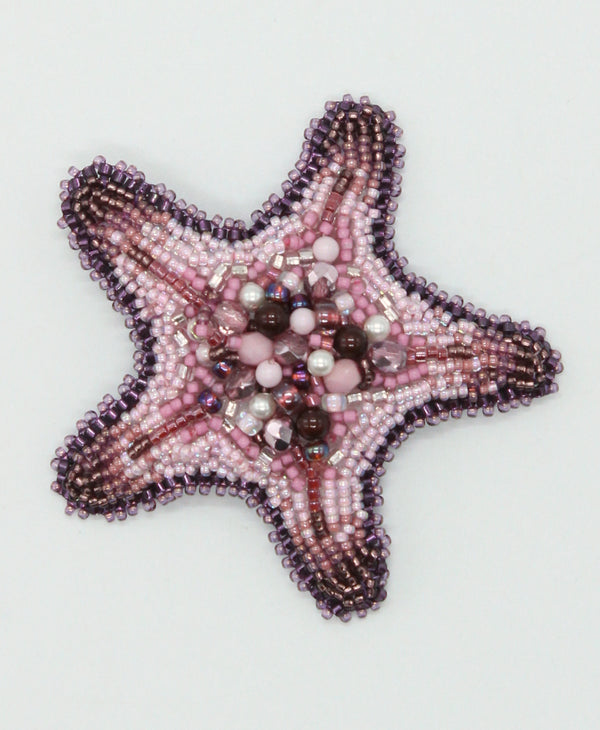 Brooch - Starfish - Swarovski, Czech & Japanese Beads  (J2135)