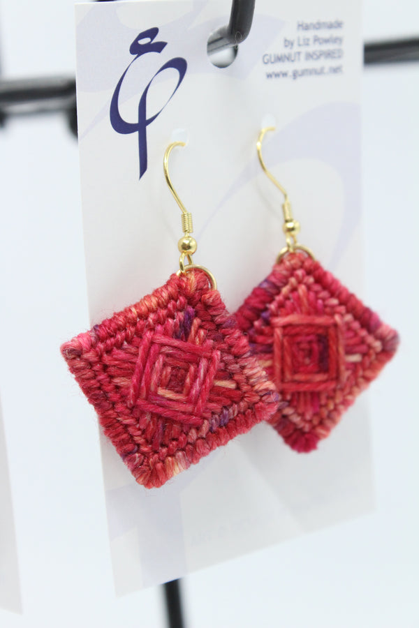 Earrings - Needlepoint  - The Wooly Goose - Fire Dancer (J2362)