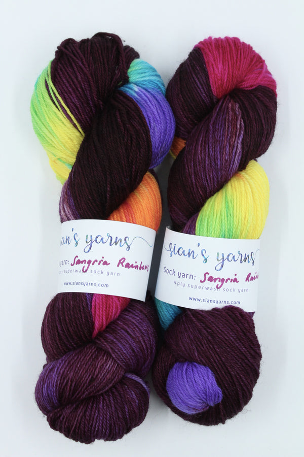Sangria Rainbows - ASSIGNED POOLING YARN - 4ply
