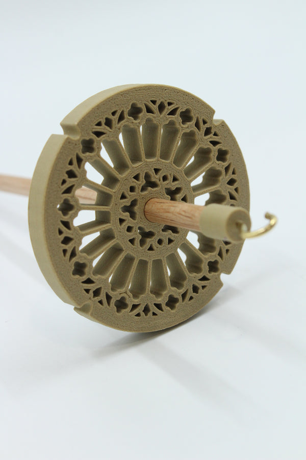 Rose Window - TOP Whorl Drop Spindle - LIGHT WEIGHT