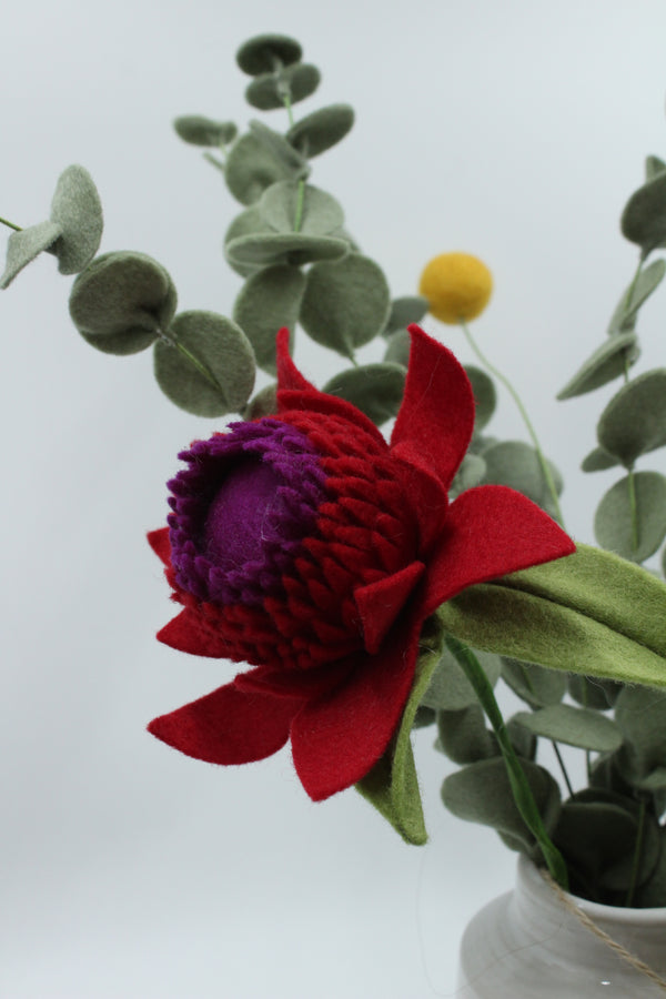 Felted Flowers - Natives with Vase - Large Bouquet
