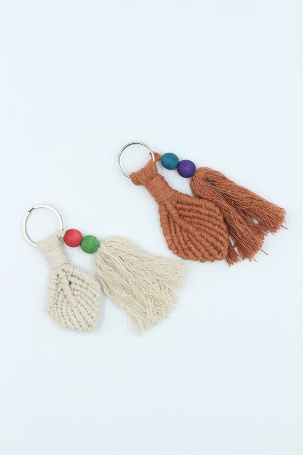 Key Chain - Macrame - 1 PCS - WHITE