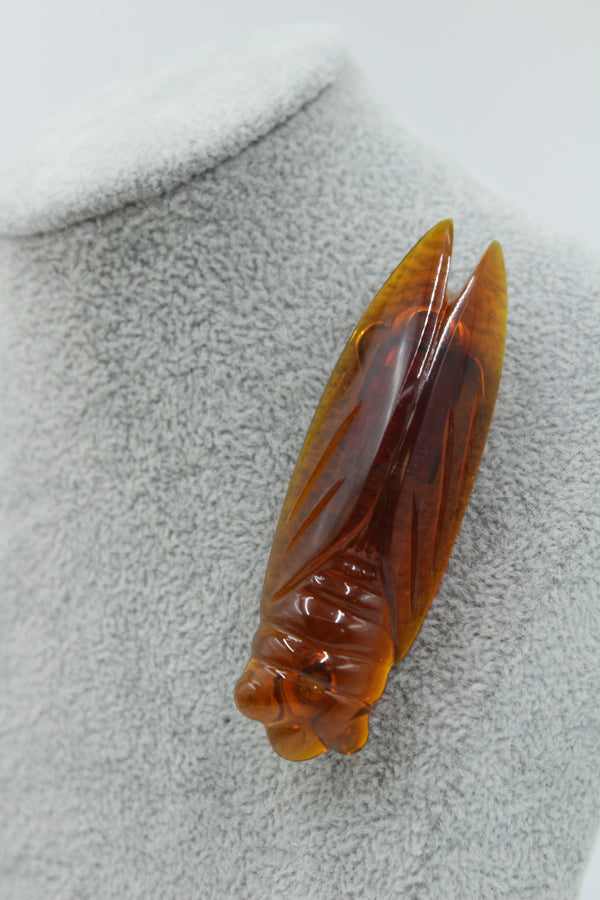 Cicada Brooch - Umber Glow