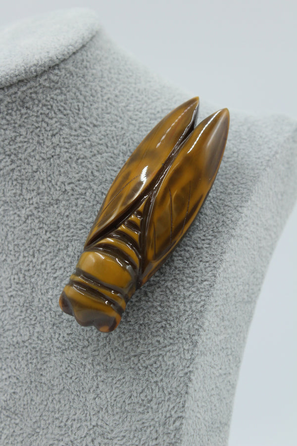 Cicada Brooch - Caramel Lustre