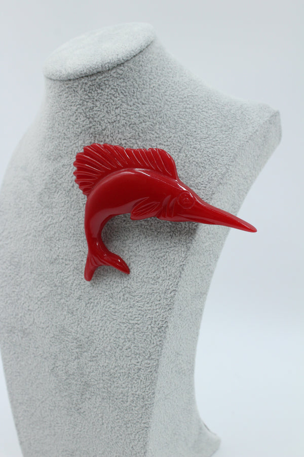 Sailfish Brooch - Red Hot Sail