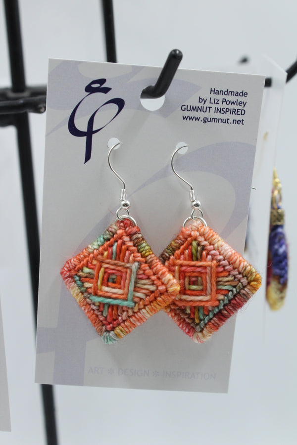 Earrings - Needlepoint - Lurid - Diamonds (J2383)