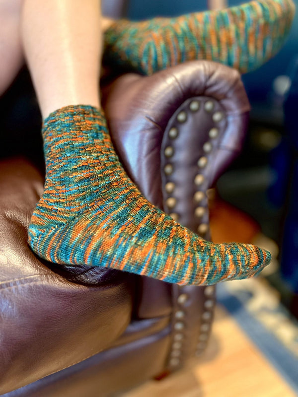 Flicker Sock Pattern by Pru Raymond