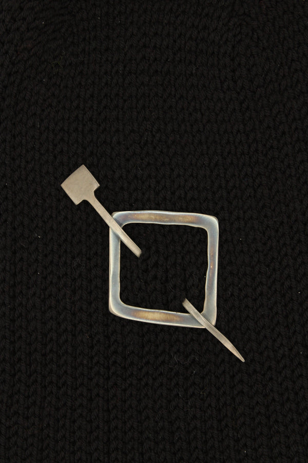 Shawl Pin - Black Square Mid-Century Modern (Copy)