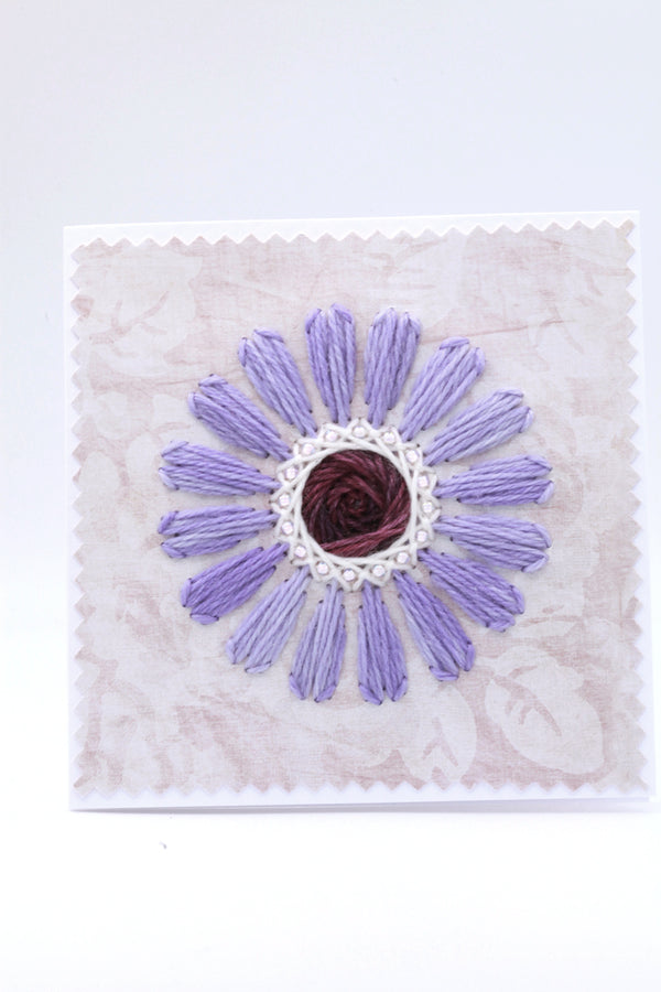 Flower - Sians Yarns Lavender - Greeting Card - 10x10 cm (C1763)