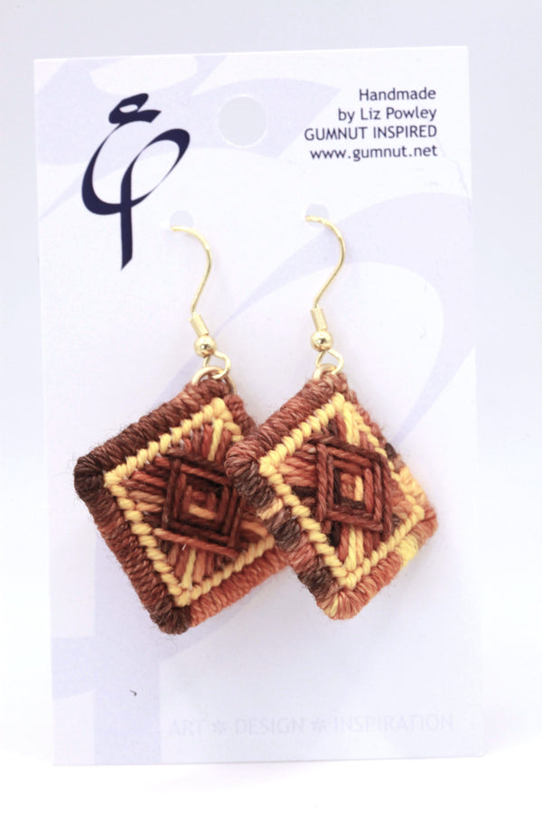 Earrings - Needlepoint  - The House Dye - Golden Fleece (J2367)