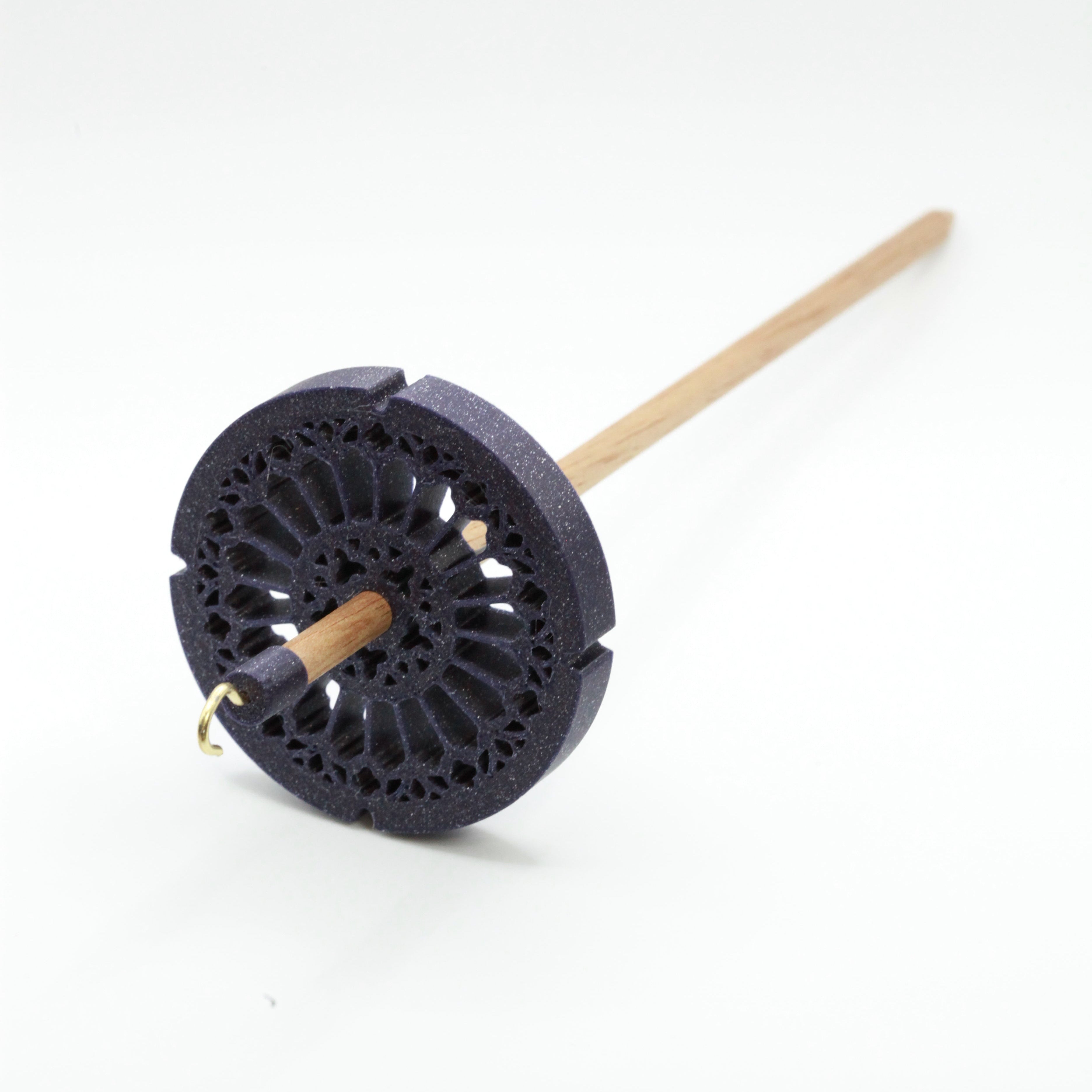 Rose Window - TOP Whorl Drop Spindle - LIGHT WEIGHT - dark purple ...