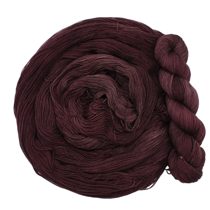 Handdyed Merino 4ply yarn, mulberry, purple brown