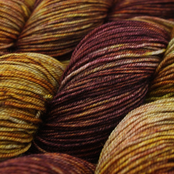 Handdyed yarn yak merino grey yellow purple