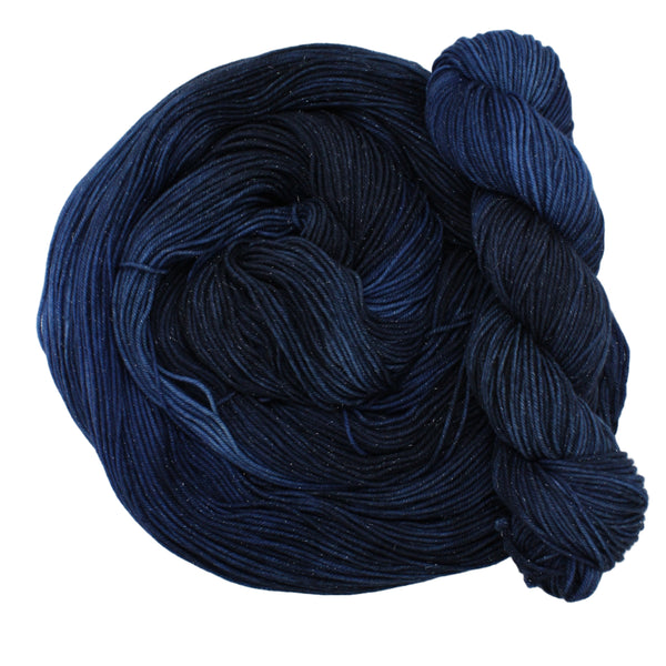 Handsyed 8ply yarn dork blue with shimmer