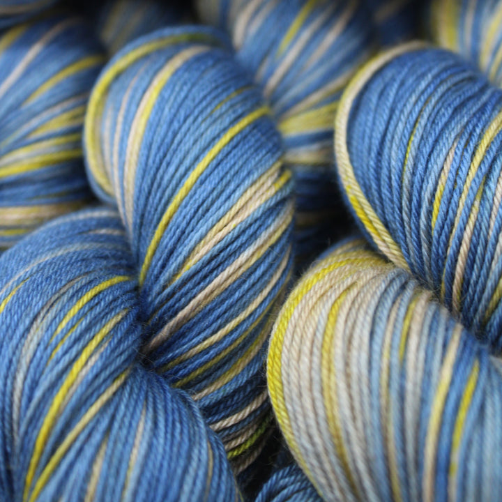 Handdyed Camel Yarn Blue, Yellow, Sand