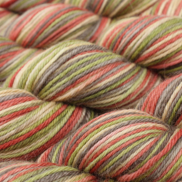 Handdyed Aplaca yarn green brown grey