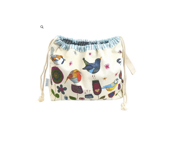 Stitched Birdies - Emma Ball - Drawstring Bag