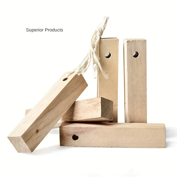 5pcs Natural Camphor Wood Blocks - Moth Deterant And Odor Eliminator